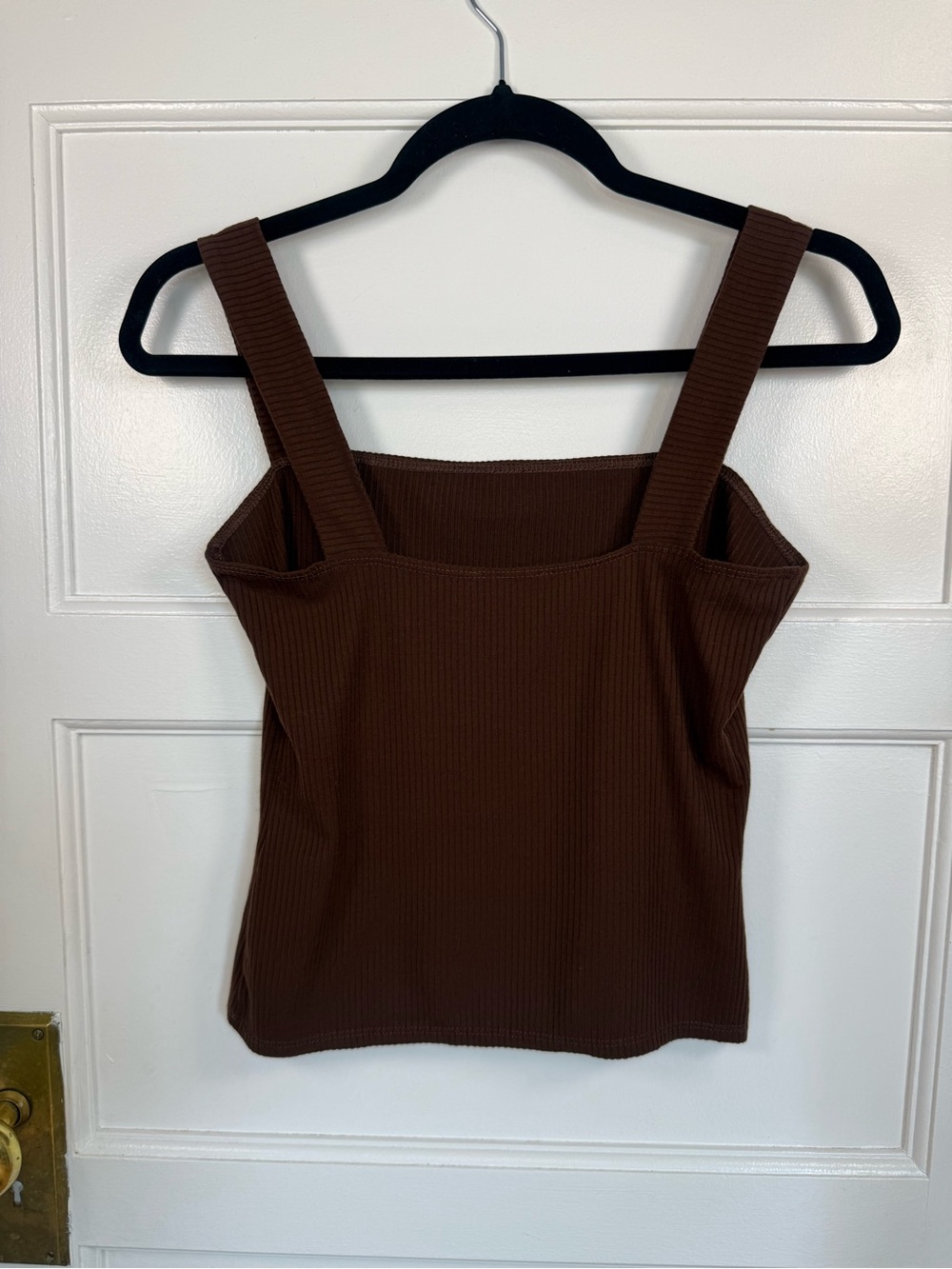 Reformation Brown Ribbed Square-Neck Tank - Picture 2 of 4